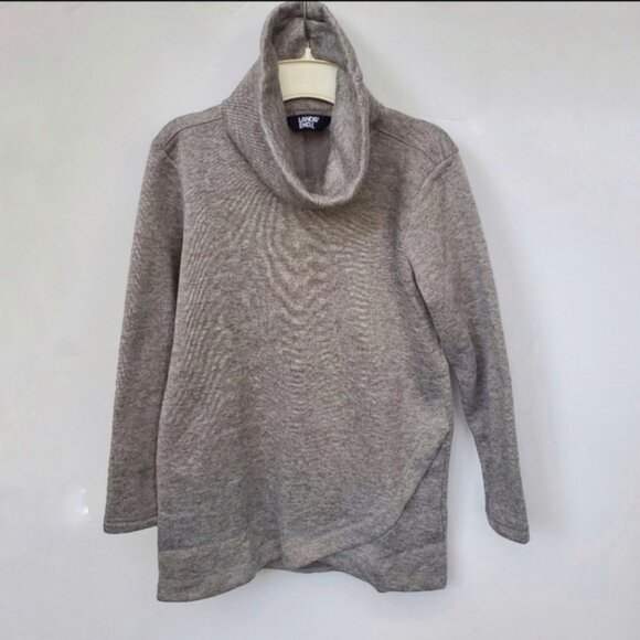 Land's End Grey Sweatshirt Pull Over Like NEW! Cowl - Picture 3 of 10